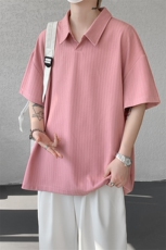 短袖夏季新款男士肌理感冰丝短袖T恤翻领半袖T8110-P32，男装T恤，星座214-3