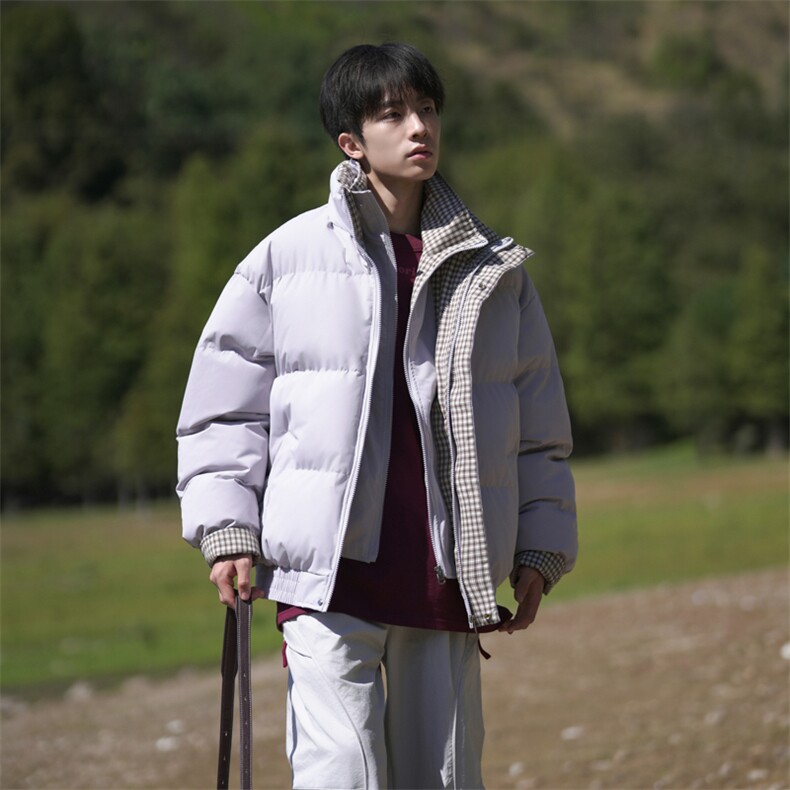 冬季新品得物美式潮流高品质格子加绒加厚棉衣外套棉服MY5566-P88,男装棉衣,星座610B-1