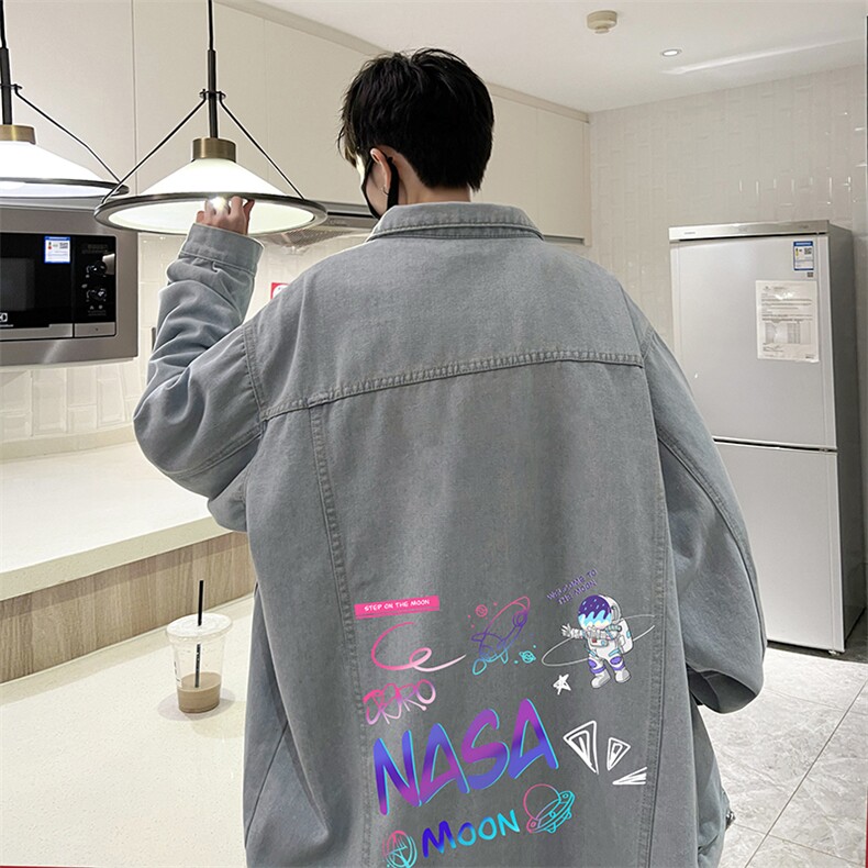 牛仔夹克男大码牛仔外套男茄克NJ77186-P60加绒款-P75,男装夹克,电商A040
