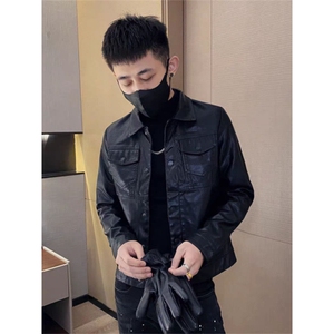 (网络图)秋季机车皮衣男士韩版痞帅百搭修身外套313B-6617皮-P125图片