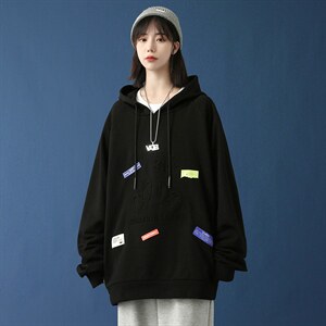 7XL-M2023秋季新款慵懒连帽卫衣男女无性别中性风上衣加肥加大码，男装卫衣，钱塘717(原712)