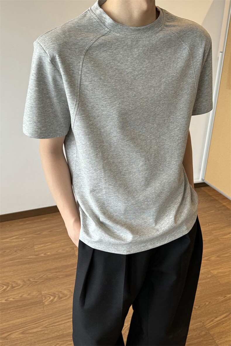 [网图]夏季新款拼接短袖T恤宽松正肩圆领男X64121-TP14不,男装T恤,电商A102