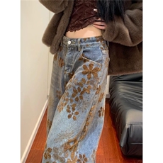美式新款牛仔裤男女潮牌复古休闲裤百搭长裤N9568-P70，男装牛仔裤，星座208-5