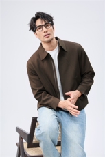 秋季2025老钱风抖音纯色休闲立领夹克店主风A236-JK628-P125，男装夹克，电商A236
