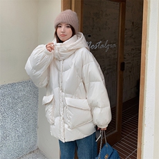 韩系chic连帽短款紫色羽绒服女冬季新款超火好看高级小众加厚外套，女装羽绒服，2C262