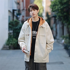 JK9968P85港风连帽假两件宽松百搭夹克外套，男装夹克，星座1204-3