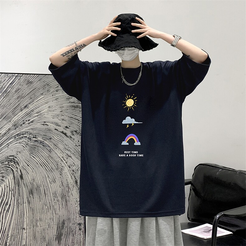 Q11141-P30春夏季七分袖t恤男大码五分袖男短袖中袖大皂风,男装T恤,电商A040