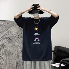 Q11141-P30春夏季七分袖t恤男大码五分袖男短袖中袖大皂风，男装T恤，电商A040