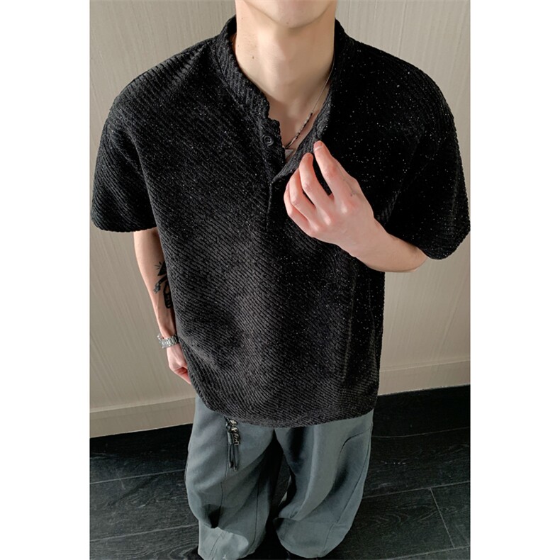 HT251058改短港风内景大码立领短袖T恤M-5XHT26212-特P14，男装T恤，电商A022