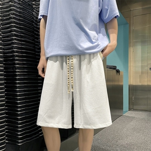 华夫格短裤男潮牌ins宽松直筒情侣五分裤夏季运动裤子DK015-P32图片