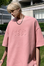 ins夏季新款华夫格面料短袖数字压印宽松休闲T恤JK23262-p35-控48，男装T恤，星座605(原A050)