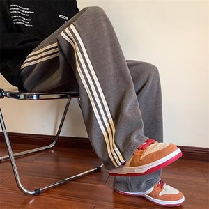 冬季重磅欧棉绒休闲裤男运动贴标束脚裤子K828-P58图片