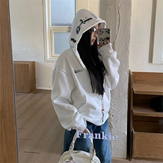 重磅美式开衫拉链休闲百搭卫衣外套男女潮牌初春秋2025新款慵懒风，女装短外套，星座1210-1