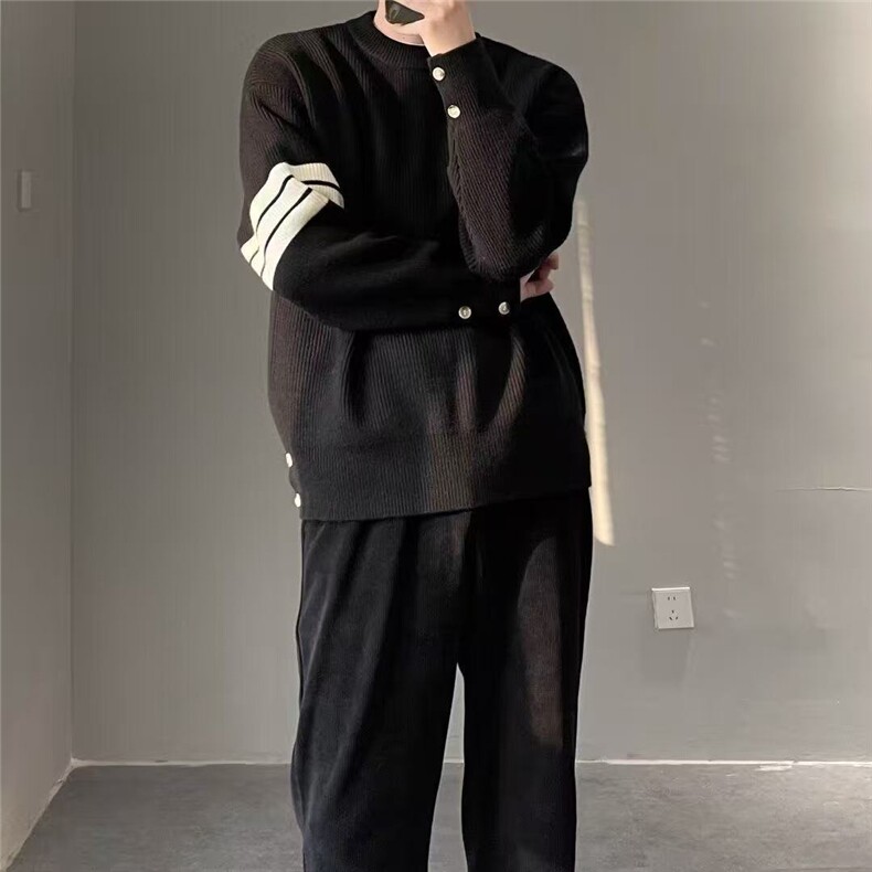 JY293-P61复古老钱风松弛感半拉链毛衣圈圈纱立领针织毛衫网图,男装针织衫/毛衣,星座1501-3