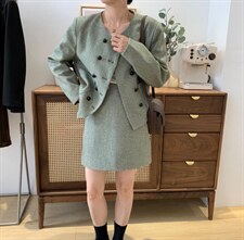 含毛套装，女装职业装，素妮