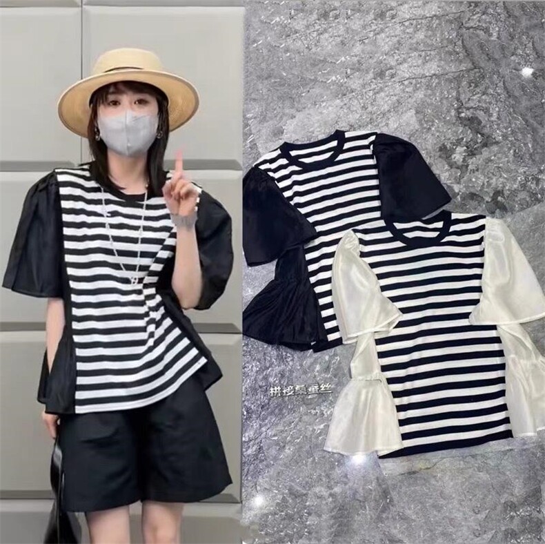 拼接条纹上衣，其它，依多坊