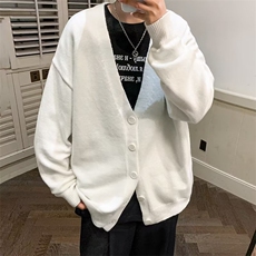 针织衫毛衣外套男士早秋季新款ins潮牌宽松V领纯色慵懒风开衫线衣，男装针织衫/毛衣，星座601-2