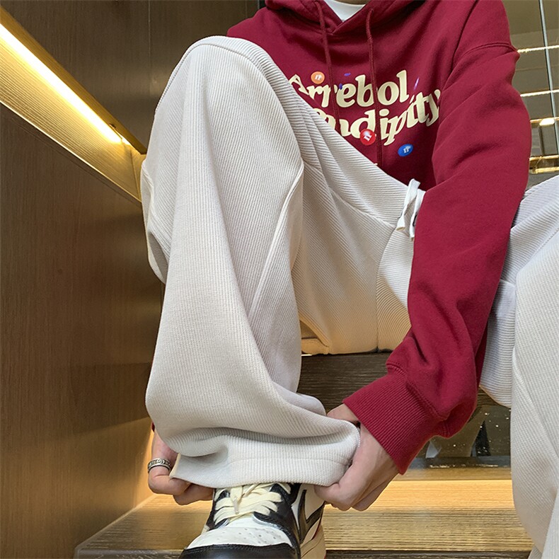 秋冬新款灯芯绒拼接直筒休闲裤大码M~5XLXZ604-KG66-P45控58,男装休闲裤,星座604