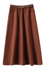 2024秋季新款女士醋酸羊毛牡丹裙宽松百搭气质纯色中长伞裙带内衬，女装半身裙，臻维羊绒