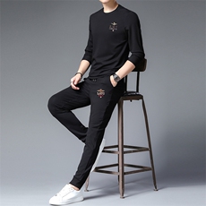 ANT8051钱塘2020-3新款时尚潮流圆领男士套装休闲运动两件套P117，男装休闲套装，钱塘207-3