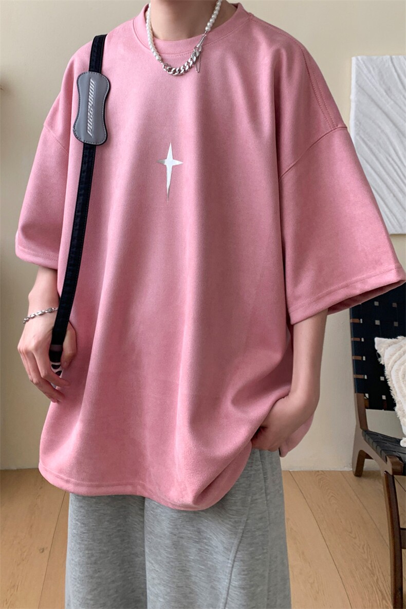 ！2025夏季新款男士银色字母印花情侣短袖T恤TL2410特P19控38,男装T恤,电商B220