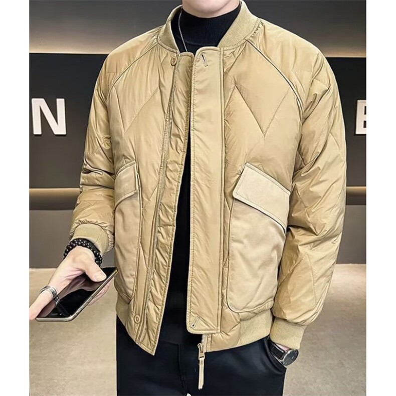 春秋季新款男士立领夹克简约修身棒球服高级工装口袋外套M615,男装夹克,星座1116A（原606A-3）