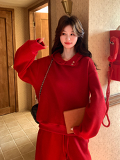 现货主推新年红套装2C087-202-P225-K319，女装卫衣/绒衫，2C087