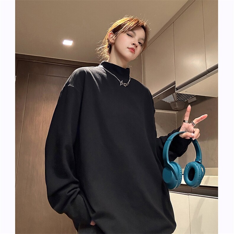 德绒可二开纯色打底衫HD1318-TP20控38多色可选半高领男女T恤,男装卫衣,电商A102-1