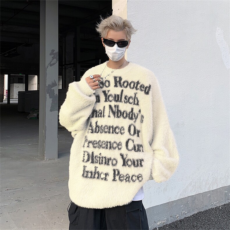 MY9163-P52美式宽松型水貂绒圆领毛衣,男装针织衫/毛衣,星座1501-1