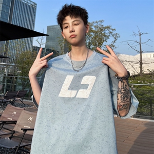 ！2026夏季新款男士发泡立体印花潮牌碎花短袖T2530特P28图片