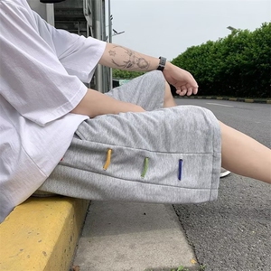 五分裤微弹休闲裤潮运动裤直筒中低腰时尚潮牌夏季男DK123-P20图片