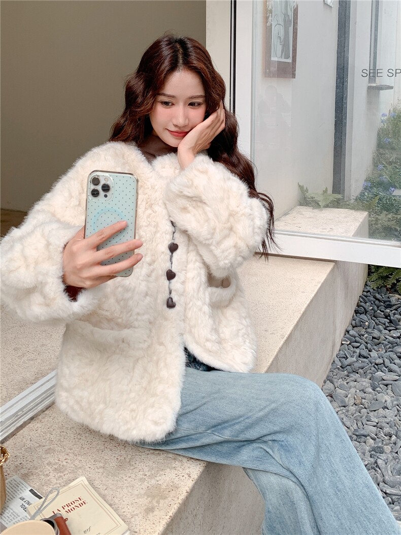 环保皮草皮毛一体外套2b72-8611P175K258,女装皮草,吉娜