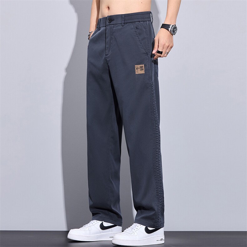 9067夏季莱赛尔天丝休闲裤男士宽松凉感垂顺抗邹潮流百搭直筒长裤,男装休闲裤,星座224-1