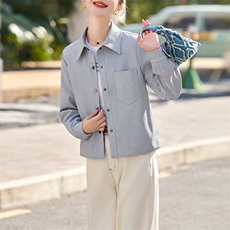 BAO海宁春季薄款皮衣外套女短款年轻时尚百搭仿绵羊皮皮夹克潮，女装皮衣，跑量工厂店