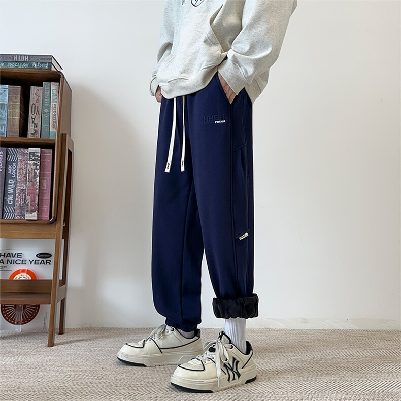 冬季加厚休闲裤2025新款港风休闲潮牌裤子XZ301B-2-CK718P38,男装休闲裤,星座301B-2（原A443-1）