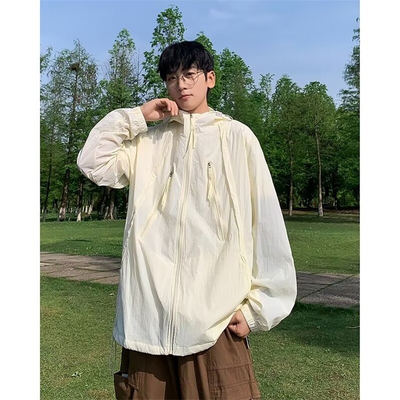 连帽防晒衣男夏季薄款日系复古潮牌宽松休闲情侣装透气防晒服外套,男装防晒衣,星座1013