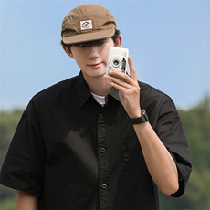 日系文艺纯色衬衫男士短袖港风潮流宽松2024秋夏ins外套CY931-P28，男装衬衫，星座412-2
