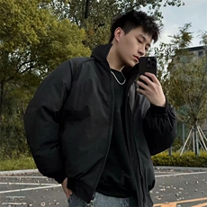 网图蓄热抗寒双拉链头立领加棉大码工装夹克棉衣男M24986-特P75，男装夹克，电商A001-1