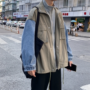 W1932CP98 2021秋冬日系工装拼接外套四色图片