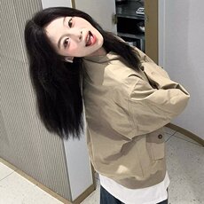 W27-P51美式高街立领冲锋衣女春秋新款宽松百搭休闲工装夹克外套，男装夹克，电商B323A