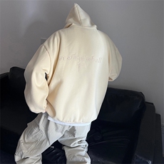 QC5189-TP45控价58秋季新款学生套头外套男港风刺绣连帽卫衣，男装卫衣，电商A102-1
