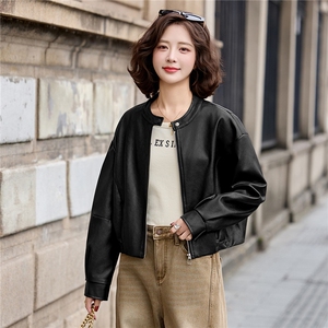 2026年春季新款现货休闲时尚皮衣外套品质女装图片