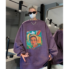 抖音得物供货提供视频秋冬重磅美式麂皮绒圆领卫衣JY330，男装卫衣，电商A486