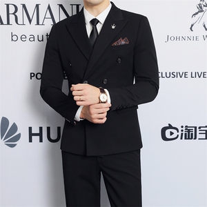 2025新款男士商务休闲三件套双排扣西服2206-P220图片