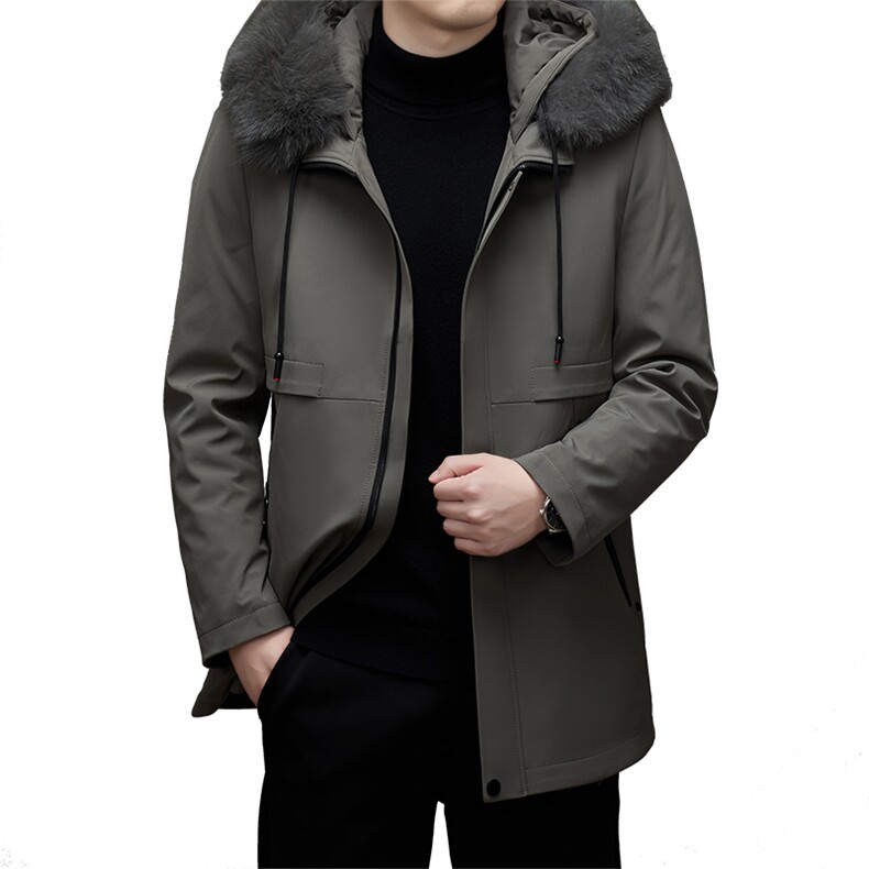 DJ8226钱塘2020-3中年男士冬季厚款商务休闲连帽派克服外套P715,男装棉衣,钱塘207-3