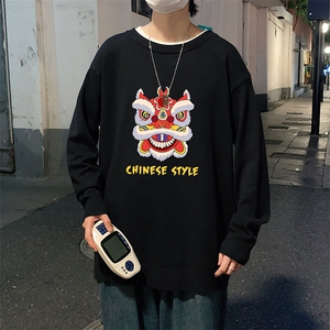 M67185-P45 加绒款-P65圆领毛衣男大码针织衫男毛线衣线衫图片