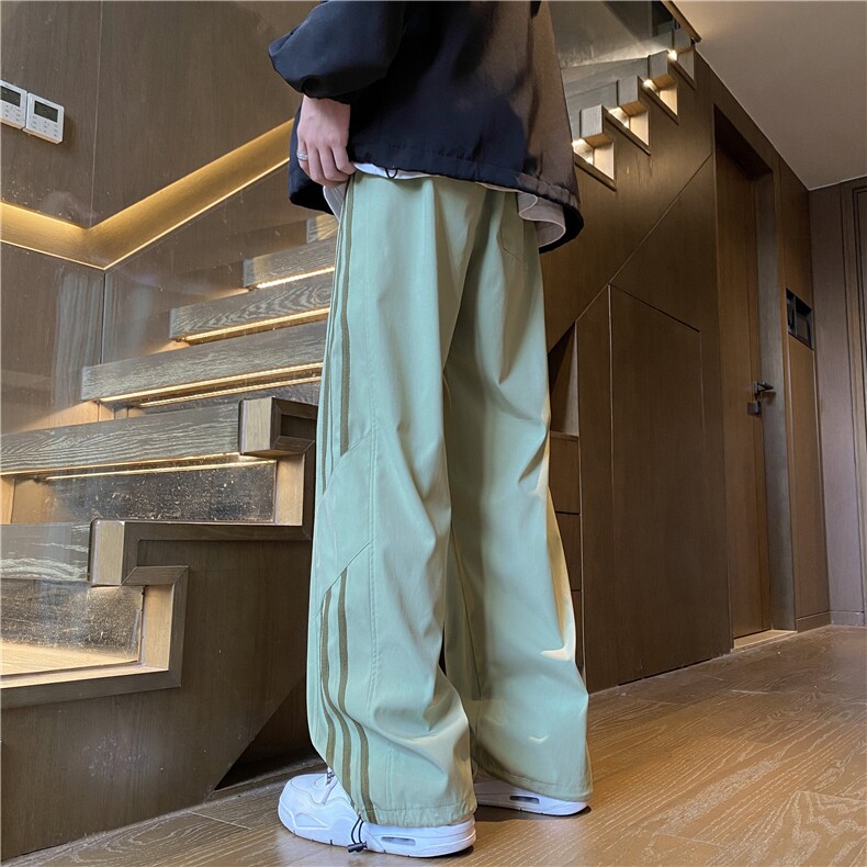 抖音品质春季新款潮流条纹设计宽松冲锋裤B315-K24315-特p35控68,男装休闲裤,电商B315