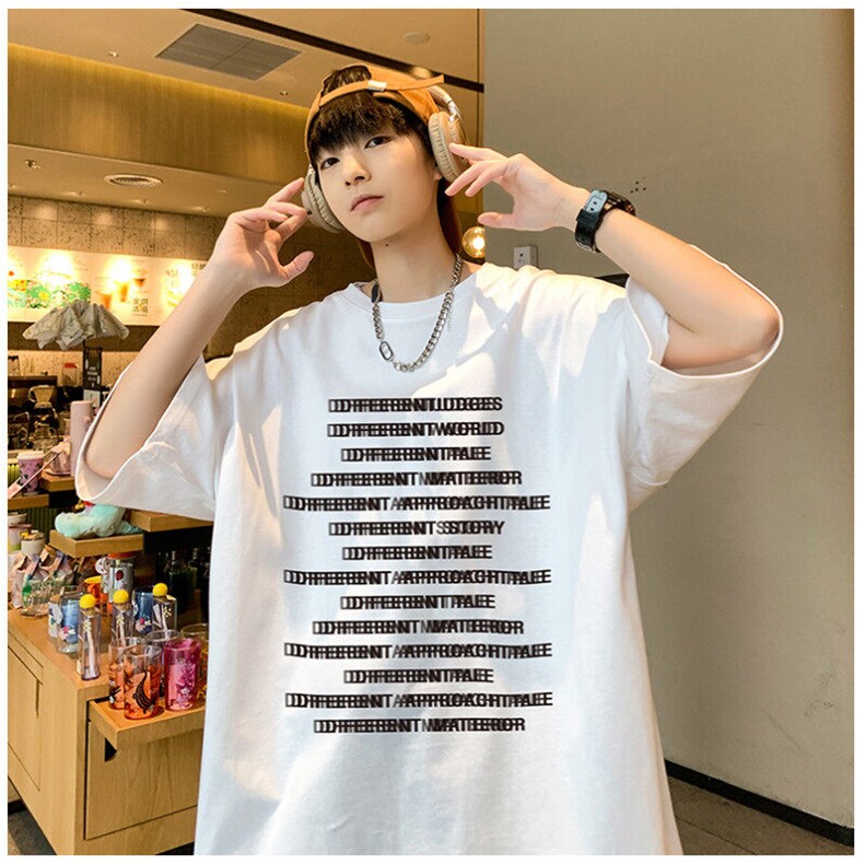 春夏新款重磅纯棉高街字母满印短袖M~5XLXZ604-DT220-P25控39,男装T恤,星座604