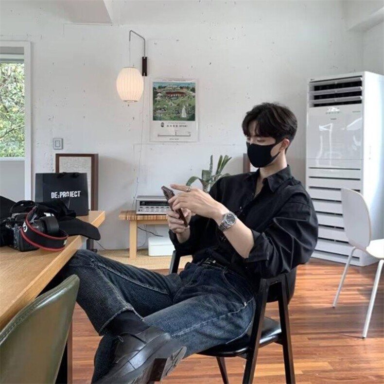 港风美式潮牌痞帅翻领长袖衬衫男设计感XZ213-CS8807-P45控68,男装夹克,星座213