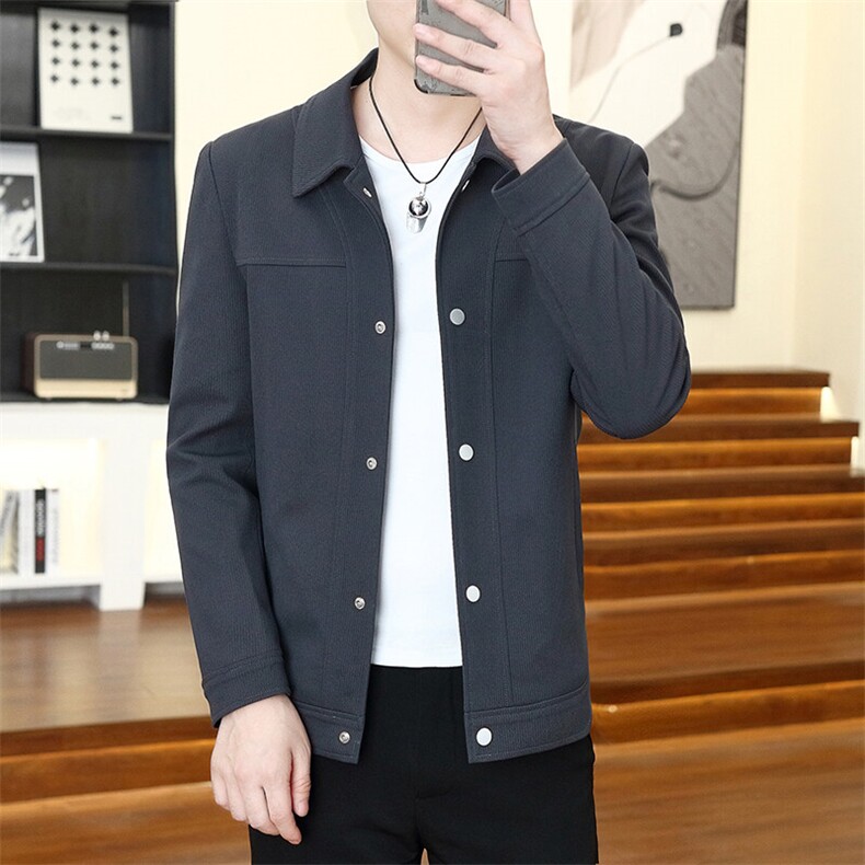 抖音直播高品质春秋翻领休闲商务夹克外套上衣男JKD03P90,男装夹克,电商B226-2（原B217-2）